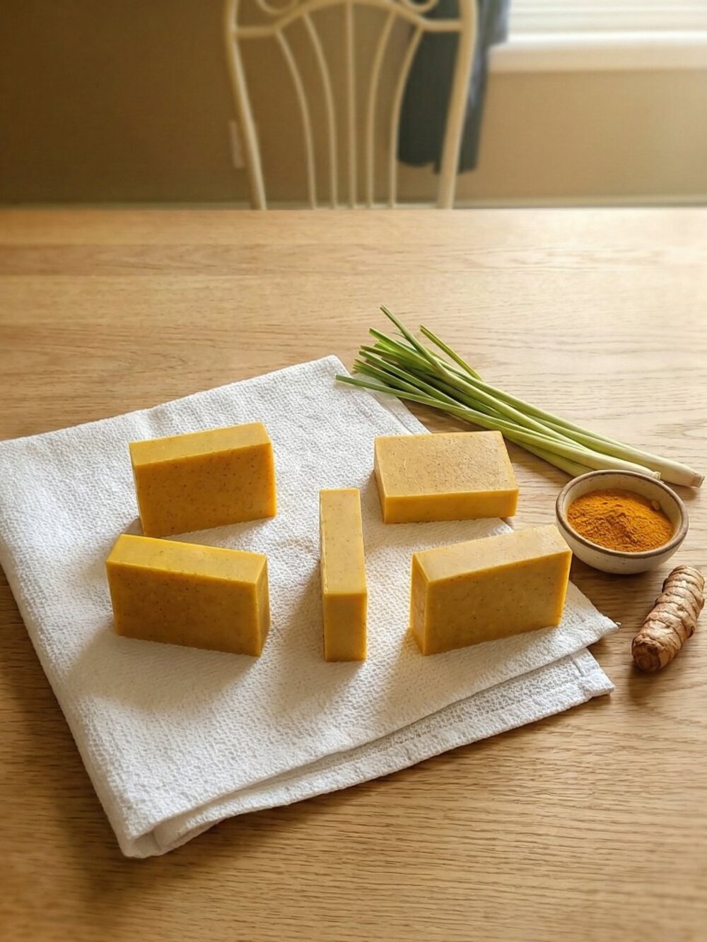 Turmeric and Lemongrass Heritage Block Hand Poured Goat Milk Soap Bar